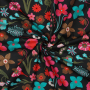 Tissu coton popeline Nerida Hansen Fleurs Meadow Flower, noir