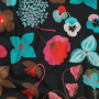 Tissu coton popeline Nerida Hansen Fleurs Meadow Flower, noir
