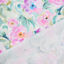 Katoenen popeline Pastel Flowers, wit