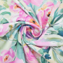 Katoenen popeline Pastel Flowers, wit