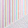 Tissu coton popeline Rayures pastel, blanc