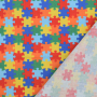 Tissu coton popeline Puzzle, multicolore