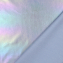 Katoen popeline Rainbow Foil Stripes, blauw
