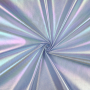 Katoen popeline Rainbow Foil Stripes, blauw