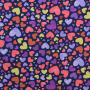 Tissu coton popeline Coeurs Raining heart, bleu marine
