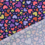 Tissu coton popeline Coeurs Raining heart, bleu marine