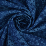 Tissu coton popeline fleurs de tilleul, bleu