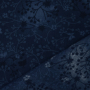 Tissu coton popeline fleurs de tilleul, bleu foncé