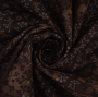 Tissu coton popeline fleurs de tilleul, marron foncé