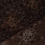 Tissu coton popeline fleurs de tilleul, marron foncé