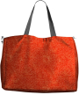 Tissu coton popeline fleurs de tilleul, orange