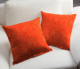 Tissu coton popeline fleurs de tilleul, orange