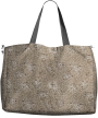 Tissu coton popeline fleurs de tilleul, beige marron