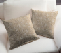 Tissu coton popeline fleurs de tilleul, beige marron