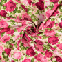 Tissu coton popeline Lovely Dream, blanc cassé – rose fuchsia