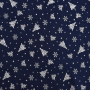 Popeline katoen Silver Christmas, marineblauw