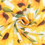 Tissu coton popeline Fleurs Tournesols, blanc