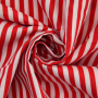 Tissu coton popeline à rayures, blanc – rouge
