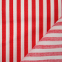 Tissu coton popeline à rayures, blanc – rouge