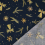 Tissu coton popeline Ange de paille, bleu foncé