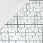 Tissu coton popeline Sudoku, blanc