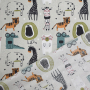 Baumwoll Popeline Sweet Animals, hellgrau