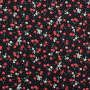 Tissu coton popeline Cerises Sweet Cherry, noir