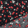 Tissu coton popeline Cerises Sweet Cherry, noir