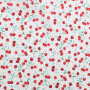 Tissu coton popeline Cerises Sweet Cherry, blanc
