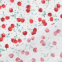 Tissu coton popeline Cerises Sweet Cherry, blanc