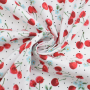 Tissu coton popeline Cerises Sweet Cherry, blanc