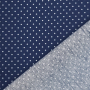 Katoen The Dots, donkerblauw