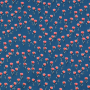 Tissu coton popeline Fleurs Tulipes, bleu pétrole foncé