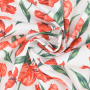 Tissu coton popeline Fleurs Tulipes, blanc