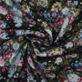 Baumwoll-Popeline Vintage Flowers, schwarz