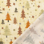 Tissu coton popeline sapin de Noël, marron