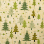 Tissu coton popeline sapin de Noël, vert