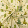 Tissu coton popeline sapin de Noël, vert