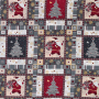 Tissu coton popeline période de Noël, gris