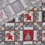 Tissu coton popeline période de Noël, gris