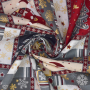 Tissu coton popeline période de Noël, gris