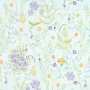 Tissu coton popeline Fleurs Wildflower Garden, menthe