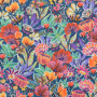 Tissu coton popeline Fleurs Wildflowers, bleu pétrole