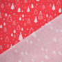Tissu coton popeline Forêt de Noël Winter Forest, rouge