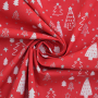 Tissu coton popeline Forêt de Noël Winter Forest, rouge