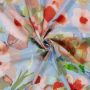 Katoen Viscose Mix bloemenweide, lichtblauw