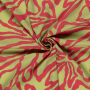Tissu coton viscose Fleurs Flowers, vert