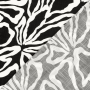 Tissu coton viscose Fleurs Flowers, noir