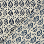 Tissu voile de coton abstrait Fleurs abstract leaves, marine