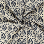 Tissu voile de coton abstrait Fleurs abstract leaves, marine
